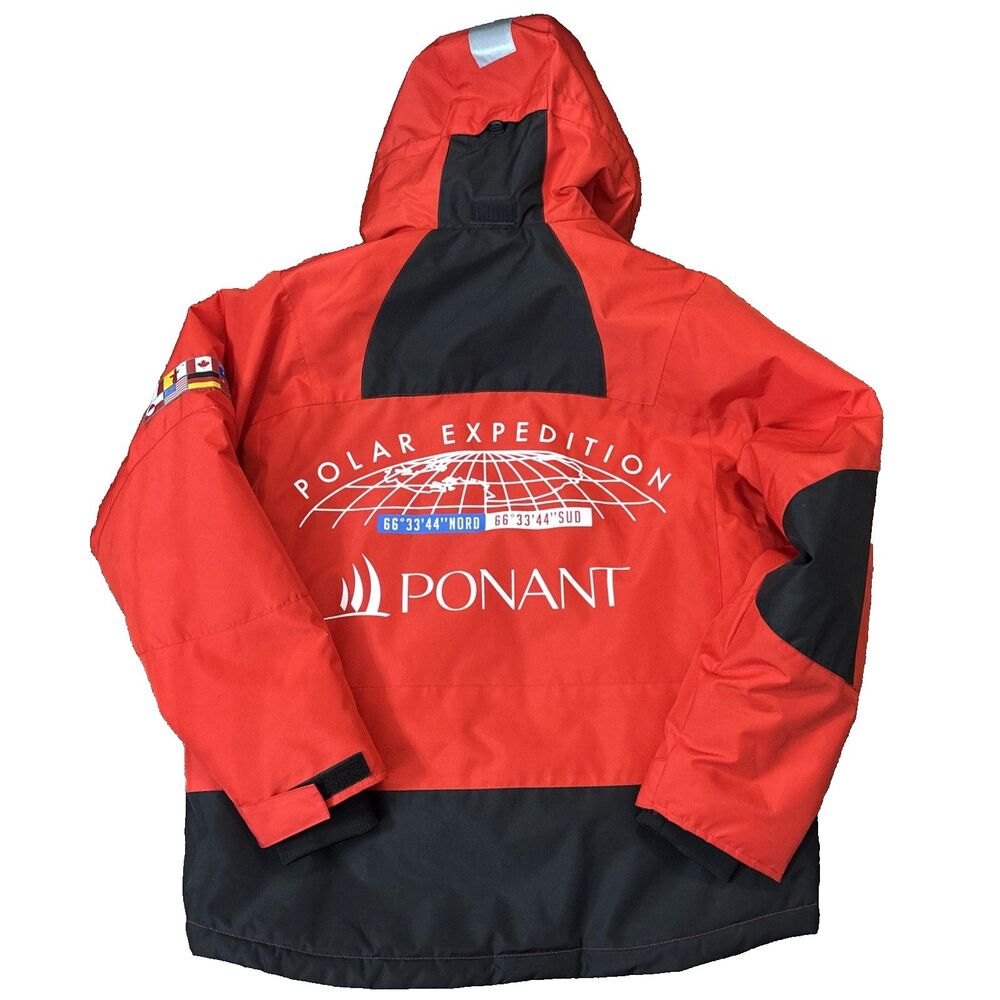 PONANT 88 Jacket Men’s Large Red Antarctica Polar Expedition Hooded Parka Coat